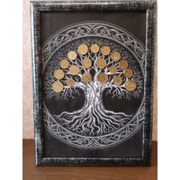 Денежное дерево. Панно из монет. Аукцион с 1.00 руб.