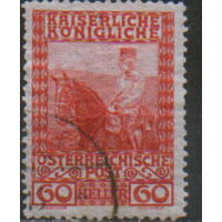 Марка из серии 1916г. Австро-Венгрия "Юбилей. Франц Иосиф на коне"