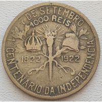 Бразилия 1000 рейс (реал) 1922 - 100 лет независимости Бразилии