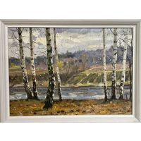 Корженевский А.С "Ветреный день",1986г. Х/М. р.35х50 см.