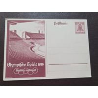 Почтовая карточка, летняя Олимпиада 1936, август, Германия, III Рейх.