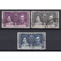 8.BrKS. Великобритания. Колонии.  Фиджи. Коронация Георга VI и Елизаветы. 1937 г. Полная серия. Mi.##89-91.