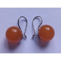 Серьги Янтарь, янтарные 925 серебро СССР