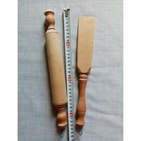 Скалка и лопатка деревянные для кухни