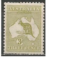 Австралия. Кенгуру на фоне карты.1913г. Mi#8.