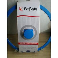 Крышка Стеклянная с Силиконовым Ободом и Ручкой - Диаметр 28 см - Новая.