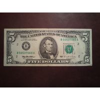 США 5 долларов  1995 г.Серия B-A.Состояние VF.