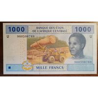 Камерун, Банк центральной Африки 1000 франков 2002 г., отметка "U" - Камерун, P:507U