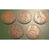 Великобритания 1 пенни 1928,1930,1931,1932,1934. Георг V