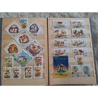 Альбом с марками - флора и фауна - марки грибы, цветы и др