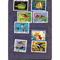 ВЬЕТНАМ, 1981,  Рыбы, сборный лот ,  8м  по 15 коп. шт