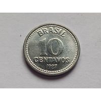 Бразилия 10 сентаво 1987 г.