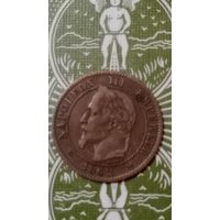 Франция 2 сантима 1862 К