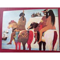 Открытка СССР. Картина С. Фиуме "Открытие Америки"