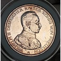 5м 1913, Пруссия, Вильгелм II в мундире, крупное серебро, хорошая! Смотрите также другие мои лоты!