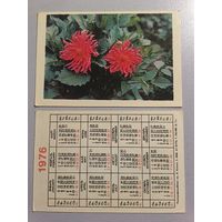 Карманный календарик. Цветы. 1976 год