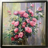 Бубашкина Э.В. "Цветы таинственного сада", Х/М, 80/80 см