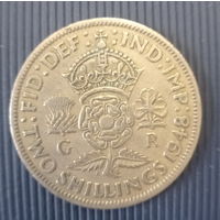 Великобритания 2 шиллинга 1948 год король Георг VI с IND: IMP: