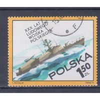 [2212] Польша 1973. Военно-морской флот.Боевой корабль. Гашеная марка.
