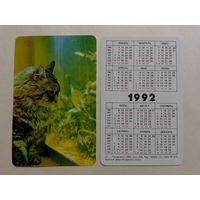 Карманный календарик. Котик.1992 год
