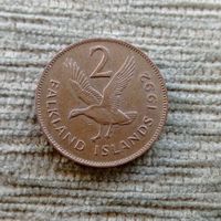 Werty71 Фолклендские острова 2 пенса 1992 Фолкленды Магелланов Гусь