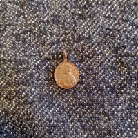 Католический медный старинный образок в сохране