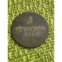 Бавария 1 пфенниг 1816 г