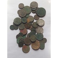 Монеты разные  для опытов , 52 штуки , с 1 рубля, без мц