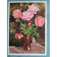 1957. цветы. Голяховский. Розовые маки