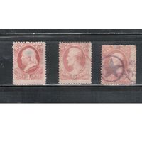 США-1873, (Мих.82,85,88),  гаш.  , Служебные  марки, Президенты, Министерство обороны