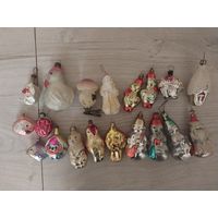 Лот нечастых ёлочных игрушек СССР.С РУБЛЯ.