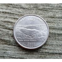 Werty71 США 1 квотер 25 центов 2005 Западная Вирджиния Мост