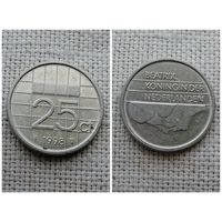 Нидерланды 25 центов 1998