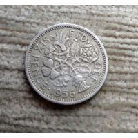 Werty71 Великобритания 6 пенсов 1956 Елизавета 2