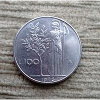 Werty71 Италия 100 лир 1976 Минерва стоит с оливковым деревом