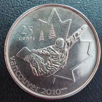 Канада 25 центов 2008 г. XXI зимние Олимпийские Игры. Ванкувер 2010. Сноуборд (1.5.9)