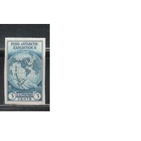 США-1934, (Скотт.735а), *   ,  Антарктическая экспедиция, Карта(одиночка),БЗЦ