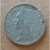 Бельгийское Конго 1 франк 1926 г., Надпись на голландском - 'ALBERT KONING DER BELGEN',  KM# 21
