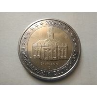 2 ЕВРО, ГЕРМАНИЯ (Фед.земли  Германии -Церковь Людвига в Саарбрюккене, Саар) 2009(D)