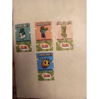 Нидерланды наклейки от фруктов бананов лимитированная серия колаборация Dole с компьютерной игрой Minecraft редкость