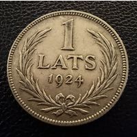 1 лат 1924г. Латвия. СЕРЕБРО