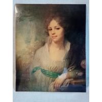 Владимир Боровиковский Портрет Марии Ивановны Лопухиной 36х45 см репродукция на фанере под лаком СССР 36х45 см репродукция на фанере под лаком СССР