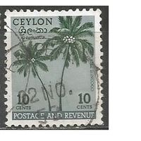 Цейлон. Кокосовые пальмы. 1951г. Mi#268.