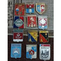 Гербы городов. Сборный лот (20).
