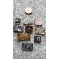 Значки Ленинские места, 9 шт