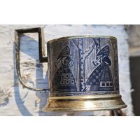 Серебряный подстаканник Русские березки / хоровод