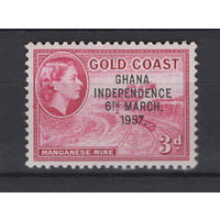 Золотой Берег Надпечатка Гана 1957 ** 3d, Рудник