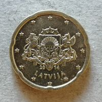 Латвия 20 евроцентов 2014 год, KM# 154