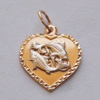 Кулон знак зодиака Рыбы клеймо 585 вес - 0.8г