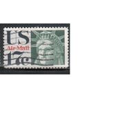 США-1971, (Мих.1044) , гаш. , Авиапочта, Статуя Свободы(одиночка)